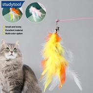 STUDYTOOL Feather Cat Toy with Bell DIY Replace Cat Teaser Stick Replacement Pendant Pet Toy Accesso