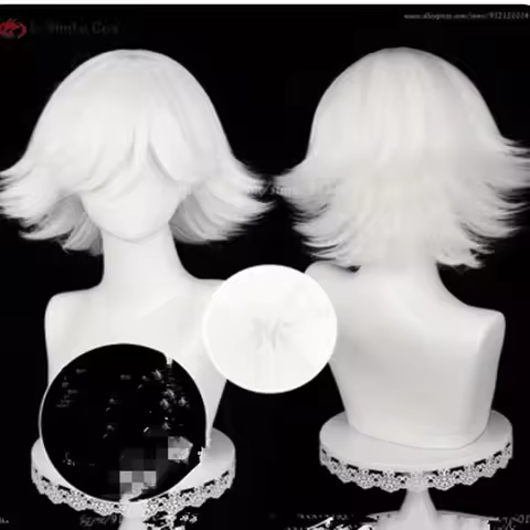 Anime Kamisama Love White Cosplay Wigs mi zu ki Short Fluffy Synthetic Costume Anime Wigs for Hallow