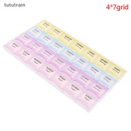 tututrain 28 Cell Pill Box Whole Month Medicine Organizer Week 7 Days Tablet Storage Case TT