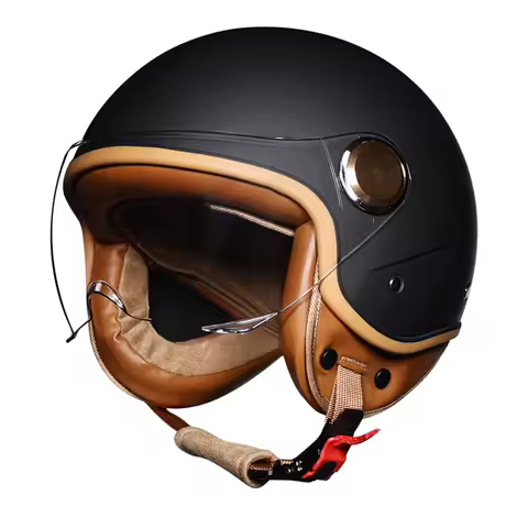 New Open Face 3/4 Motorcycle Helmet Retro Motorbike Helmets Vintage Chopper Capacete De Moto Bike Sc