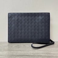 BV 藍色經典編織手拿包27.5*20*2.5 99新配件塵袋