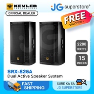 KEVLER SRX-825A 15" 2200W Dual Full Range 2-Way High Powered Active Subwoofer Speakers (PAIR) with Built-in Class D Amplifier, 2 SpeakOn Terminals, Multiple Handles for Large Rooms and Outdoor Use | JG Superstore