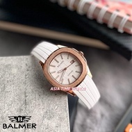 [Original] Balmer 8201G RG-1 Sapphire Men's Watch with White Dial and 50m Water Resistant White Sili