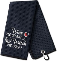 DYJYBMY Watch Me Golf Funny Golf Towel, Embroidered Golf Towels for Golf Bags with Clip, Men's Golf Accessories, Birthday Gifts for Golf Fan, Retirement Gift for Dad Mom Boss Colleague