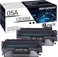 05A Toner Cartridge Black (2 Pack) Compatible 05A CE505A Toner Cartridge Replacement for HP 05A P203