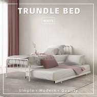 6.4FT Trundle Bed Frame Powder Coat Metal-HMZ-FYSB-0115-WHT/STB