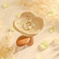 白色玫瑰花 - 赫基蒙水晶 碧璽 利比亞隕石 白蝶貝 天然石戒指