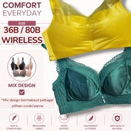 36B No Besi Bra Span push up Wireless Baju Dalam Wanita Tiada Dawai