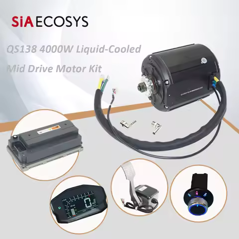 QSMOTOR QS138 90H 72V 4000W Liquid-Cooled PMSM Mid-Drive Motor Conversion Kit 110KPH EM200-2SP Votol