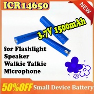 ICR14650 3.7V 1500mAh Lithium Ion Li-ion Rechargeable Battery for Flashlight Speaker Walkie Talkie M