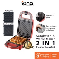 IONA Mini Sandwich Waffle Maker 3 In 1 Machine Bread Toaster Wafer Waffles Sandwhich Maker - GLSM988