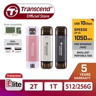 , Transcend Portable SSD - ESD310 | 256GB/512GB/1TB/2TB | smallest external SSD | TypeC & TypeA