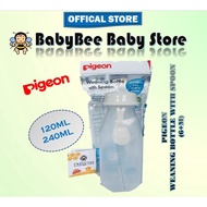 Pigeon Weaning Bottle With Spoon 贝亲带勺子的断奶副食瓶 (120ml/240ml) 03328/9
