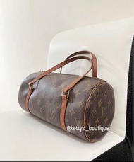 LV Vintage 紅皮花紋圓筒包26”