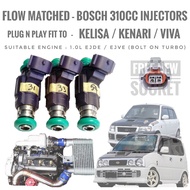 Flow matched Bosch 310cc Injector Plug n Play for Kelisa Kenari Viva EJDE EJVE bolt on Turbo–3pcs/se