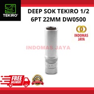 MATA TEKIRO Long Socket Wrench Bit 22mm 1/2" 6PT. Deep Wall Socket 22mm . 22mm Long Socket Bit DW050