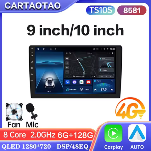 TS10 7862S Android 12 Car Radio CarPlay Android auto GPS multimedia player 9/10'' 2 din autoradio 4G