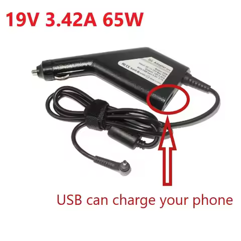 19V 3.42A 3.0*1.1mm 65W Car Charger for Acer swift SF114-32 Iconia S5 S7 W700 DC Power Adapter for S