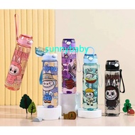 Sunny Shop 800ml Transparent Cartoon Plastic Labubu water cup Water Bottle For Kids