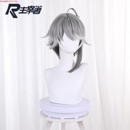 Genshin Impact Alhaitham Cosplay Wig 30cm Short Gray Hair Anime Heat Resistant Synthetic Wigs