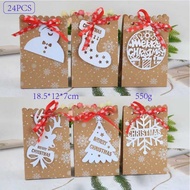 Christmas Gift Bag Kraft Paper Candy Paper Bag Apple Box Christmas Party Gift Box Card European Gree