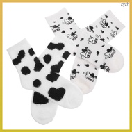 Delicate Cartoon Cow Furry Tube Socks - Women's Pair