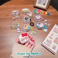 【imamura】For Asaki AK-PODS3 Casing Case Soft Silicone Earphone Case DIY Cute Cat