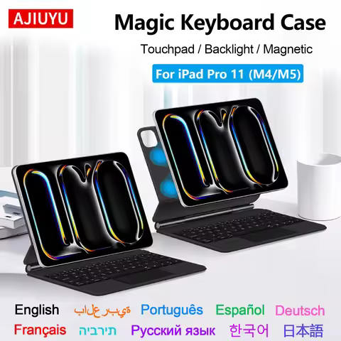 AJIUYU Magnetic Magic Keyboard For iPad Pro 11 M5 2025 Tablet Case For iPad Pro 11 Inch M4 2024 Smar