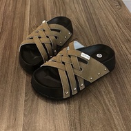 (Item Type 1) Women's sandals with screws to increase size, 5cm high cross straps, lightweight soft 