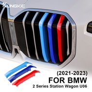 For BMW 2-Series Wagon U06 2021-2024 ABS Car Front Grill Stripes Covers Grid Stripes Trim Sticker Ca