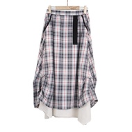 紅線格 - 側車摺雙層拼接造型裙 #U6044