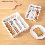 [fashionstore1] 4/5 Compartments Cutlery Organizer Daily Drawer Divider Tray Rectangle Easy Clean Home Kitchen Spoon Fork Separation Box [sg]