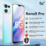 Rino9 PRO โทรศัพท์มือถือโปรโมชั่นราคาต่ำ 2023 โทรศัพท์ Android ใหม่ 4G/5G 16GB + 512GB สมาร์ทโฟนขนาด 7.5 นิ้วHDเต็มหน้าจอสมาร์ทโฟนราคาต่ำ