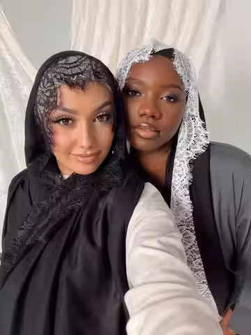 Premium Soft Lace Hijab Islamic Plain Scarf Muslim Chiffon Scarf Shawl Turban Headwraps Headband Fou