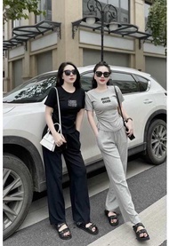 Set đồ nữ bộ đồ nữ đính đá MiuMiu chất thun tăm mát tôn dáng-sunrises shop