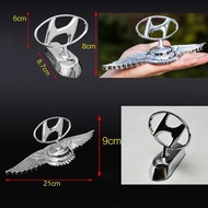 Car 5D Hyundai Metal stickers  Stand Logo Hood  Car Logo Hyundai Front Logo Stand Decoration Sticker