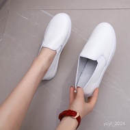 Nurse Shoes Women Soft-Soled Breathable Not Tired Anti-Slip Leather Surface Spring Autumn White Blac