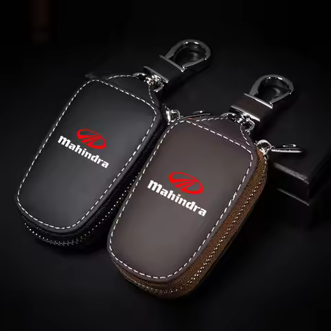 Car Smart Key Case Cover Keywallet Leather Keychain Protect for Mahindra KUV100 XUV700 300 TUV300 Ma