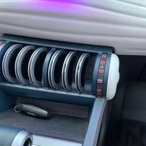 Car Carbon Fiber ABS Air Vent Outlet Cover Trim Stickers For BYD ATTO 3 Yuan Plus 2022-Y79A