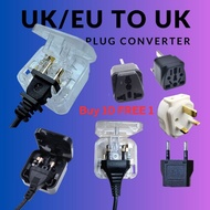 (EU TO UK | FUSED) EURO/US 2 Pin Plug Converter / 2 Pin To 3 Pin Plug / EU To UK Plug / Power Conver