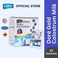 【Doré】Gold Colostrum Milk Powder (15g x 20s) Forte Prebiotics Probiotics DHA Lutein, Omega 3, Omega 