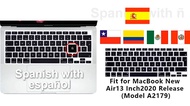 Spanish Spain for MacBook Air 13 inch 2020 Release A2179 A2337 M1 Air 13 inch Accessories Silicone Keyboard Skin Cover Protector