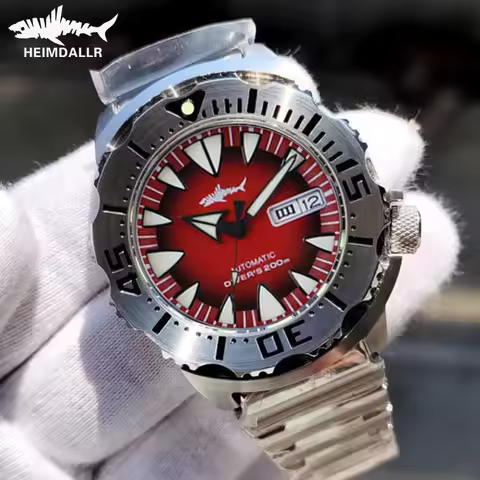 HEIMDALLR Sharkey Monster Automatic Mechanical Men's Watches NH36A Movement Sapphire Crystal C3 Lumi