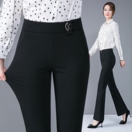 Mom Spring Clothing Elegant Bell-Bottom Pants New Middle-Aged High Waist Slim Trousers Middle-Aged a