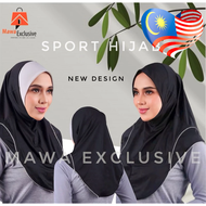 SPORTS DAY ORIGINAL Moscrepe korean New Sport premium quality Hijab 2024 (Tudung Sukaan) 3/2 Paiping