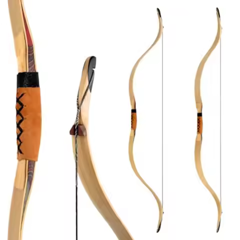 52 Traditional Longbow Handmade Recurve Bows Ambidextrous Tatar Horsebow Set for Adults Youth Archer