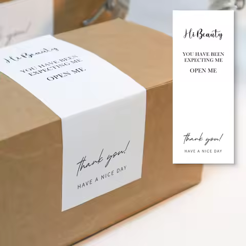 20-50pcs This Package Nice To Meet You Too Sticker Seal Label Thank You Small Business Handmade Merc