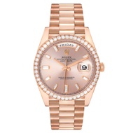 Rolex Rolex Day-Date (Reference 228345). An unworn rose gold diamond-set automatic wristwatch with day and date. 2021
