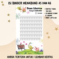 ISI BINDER MENABUNG A6 / A5 6 Ring VOL 1 - 2 Template Challenge Menabung