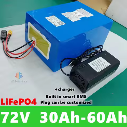 Rechargeable LiFePO4 72V 30Ah 40Ah 50Ah 60Ah Lithium Battery for 1000W 2000W 3KW Tractor Golf Cart T